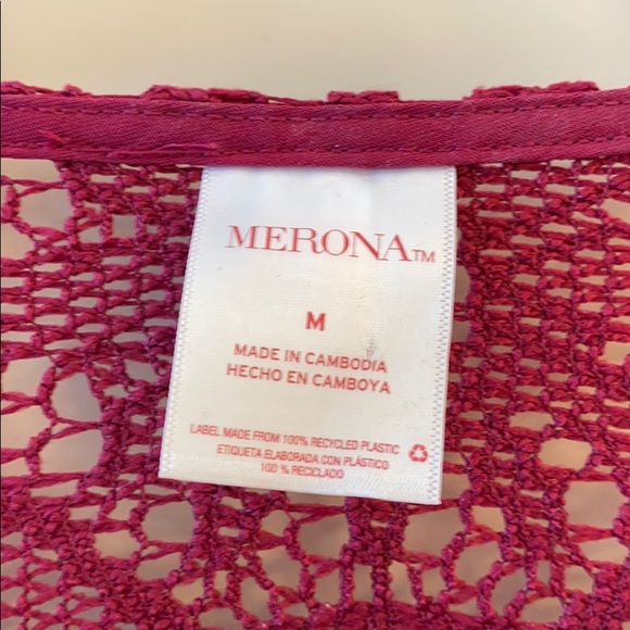 Merona Dark Pink Swim Cover-up Sz M - Picture 2 of 5